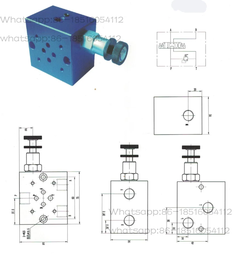 

Diameter 02-1W Relief Valve Block, Manual Adjustable Special Accessories