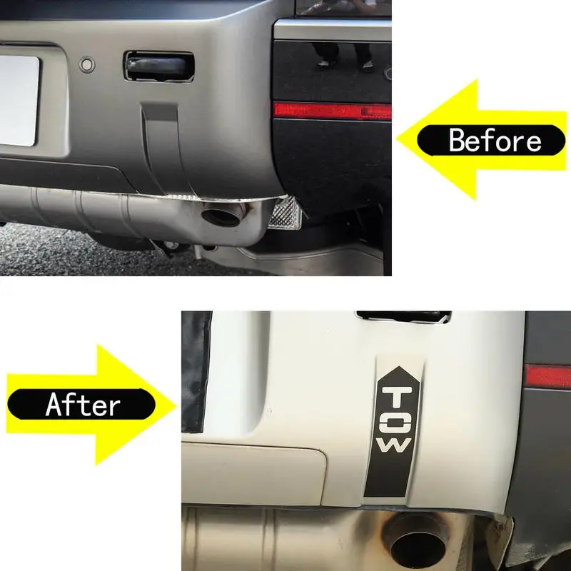 

2Pcs PVC Black For 2020-2024 Land Rover Defender 90 110 130 Car Car Bumper Rear Hook Lower Decorative Sticker Car Accessories