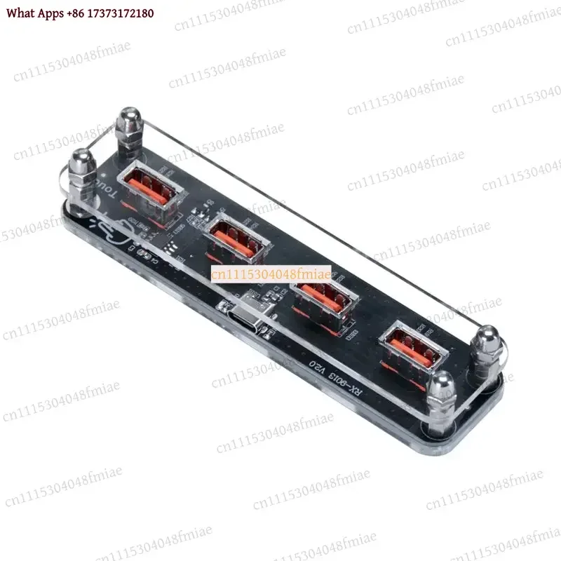 k3 Type-C 4-Port USB Hub Fits for Laptops Desktop 5V Power Supply Transparent Case Accessories