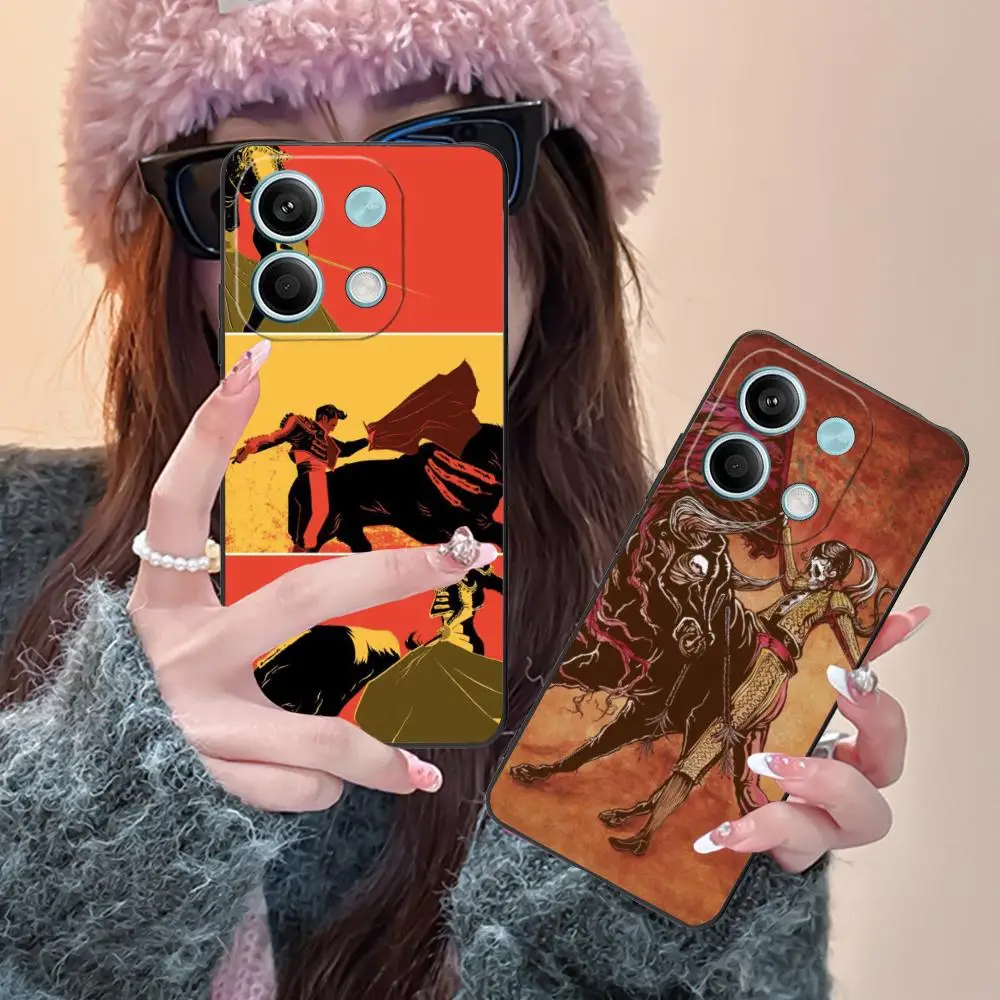 

Испания Bullfight Matador Чехол для телефона Xiaomi Redmi Note 14 13 12 11 S Pro Plus 4G 5G с цветным принтом Чехол Довольно роскошный