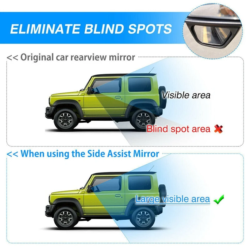 2X Auto Blind Spot Unterstützen Spiegel Weitwinkel Spiegel Rückspiegel Für Suzuki Jimny JB64 JB74 2019 2020