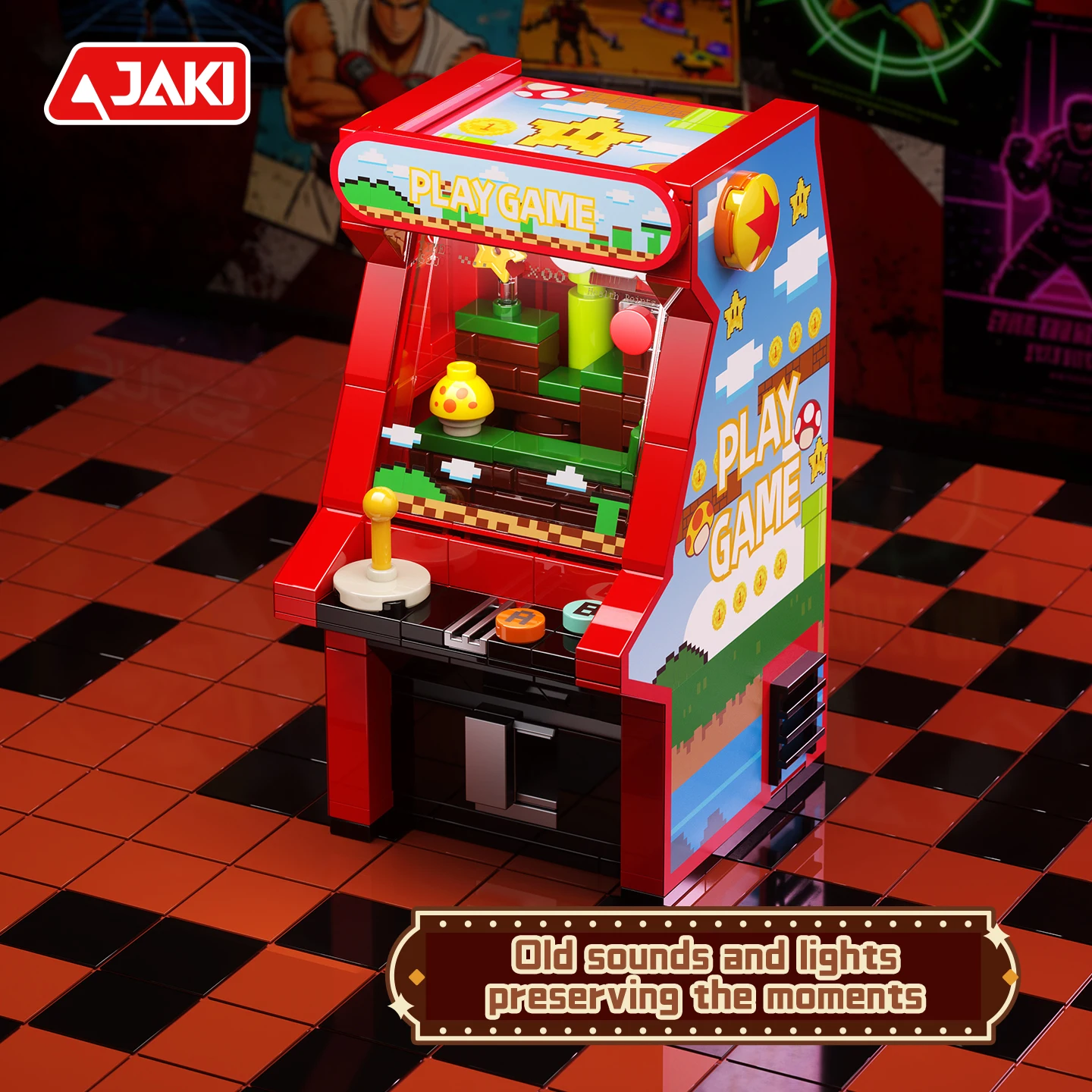 Konsola do gier JAKI Retro Electronics Series, klocki konstrukcyjne, model MOC, kreatywna ozdoba, prezent urodzinowy dla dzieci