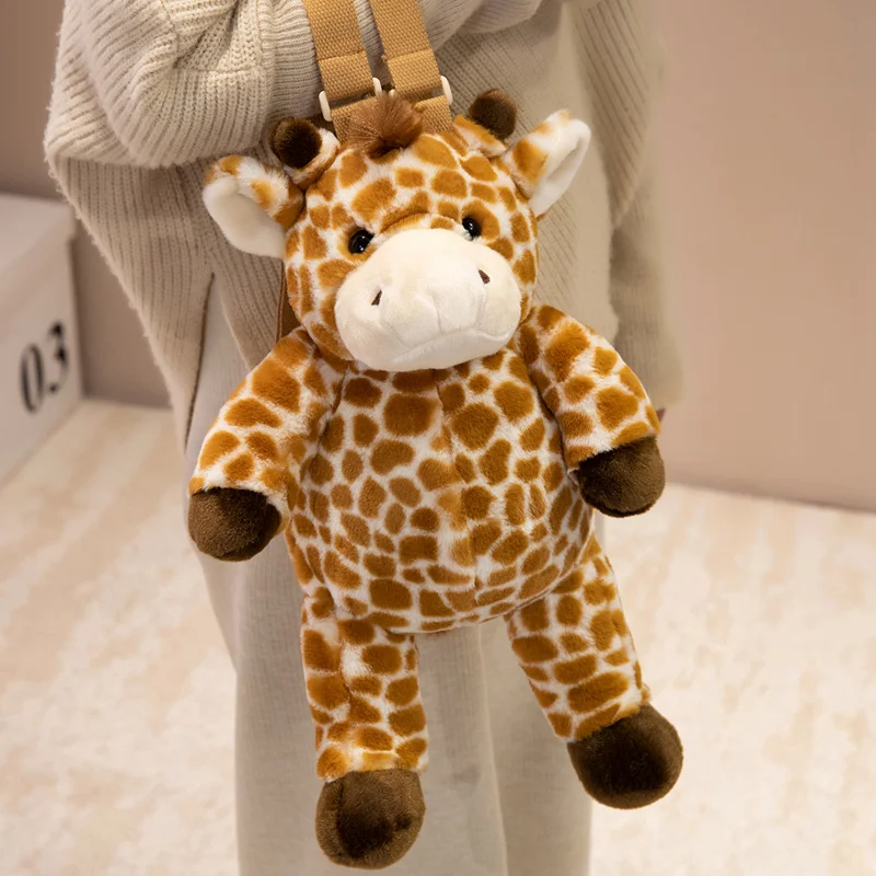 Plecak ze zwierzętami z dżungli Lew Leniwiec Słoń Jeleń Lalka Pluszowa Urocza Wypchana Zwierzęca Torba na Ramię Duża Torba Crossbody Zabawka