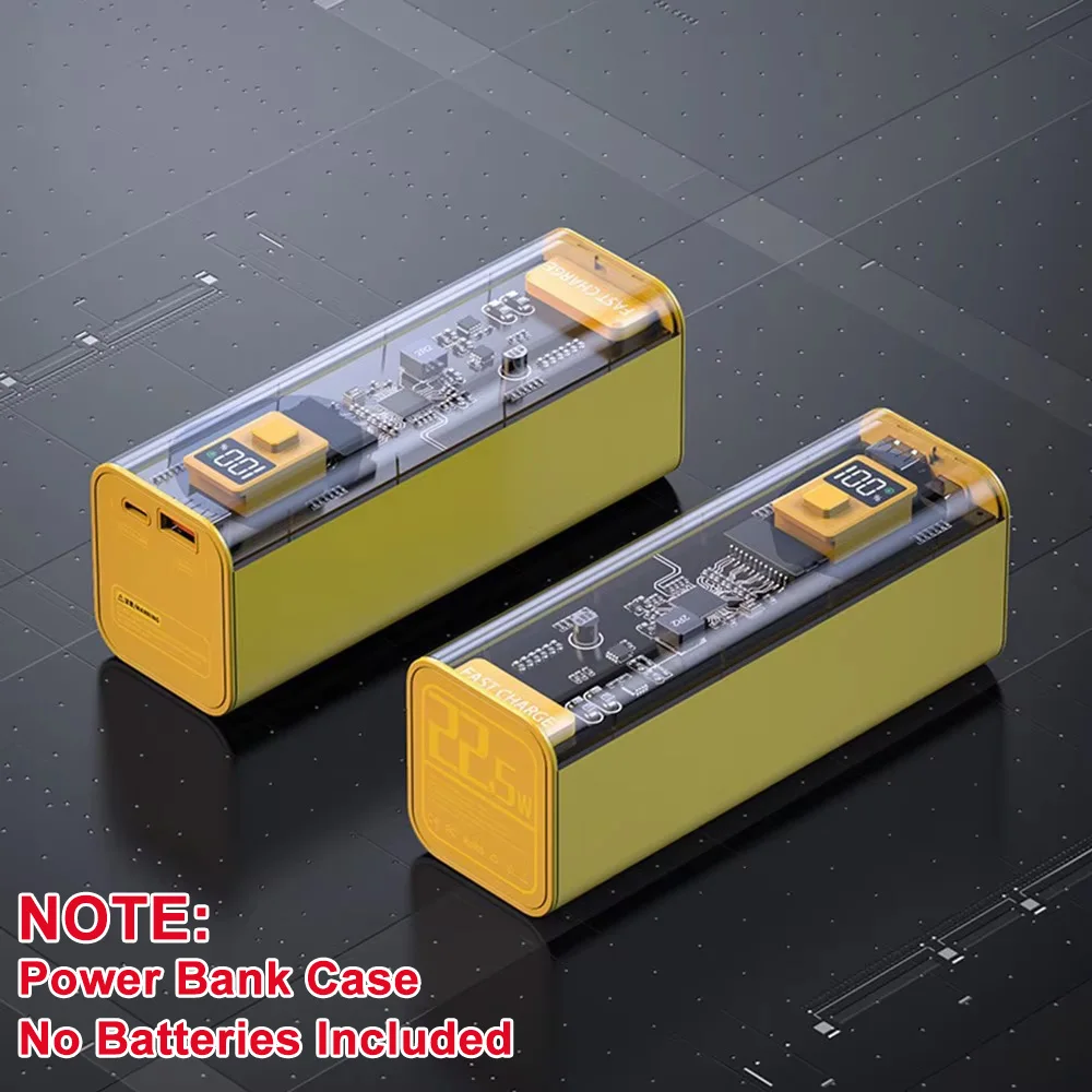 DIY Power Bank Case Battery Charger Box Portable LCD PD22.5W Dual-Direction Fast Charging Box for 8 x 21700