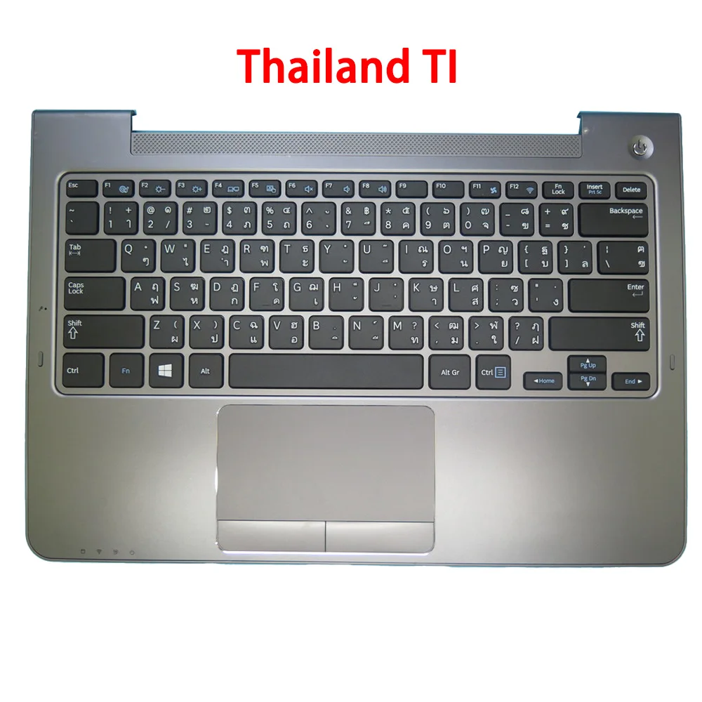 

Подставка для рук и клавиатура для ноутбука Samsung NP530U3B 530U3B, корейский KR, Бразилия, BR, английский, США, Таиланд, TI, словенский SL SV, тачпад, серый