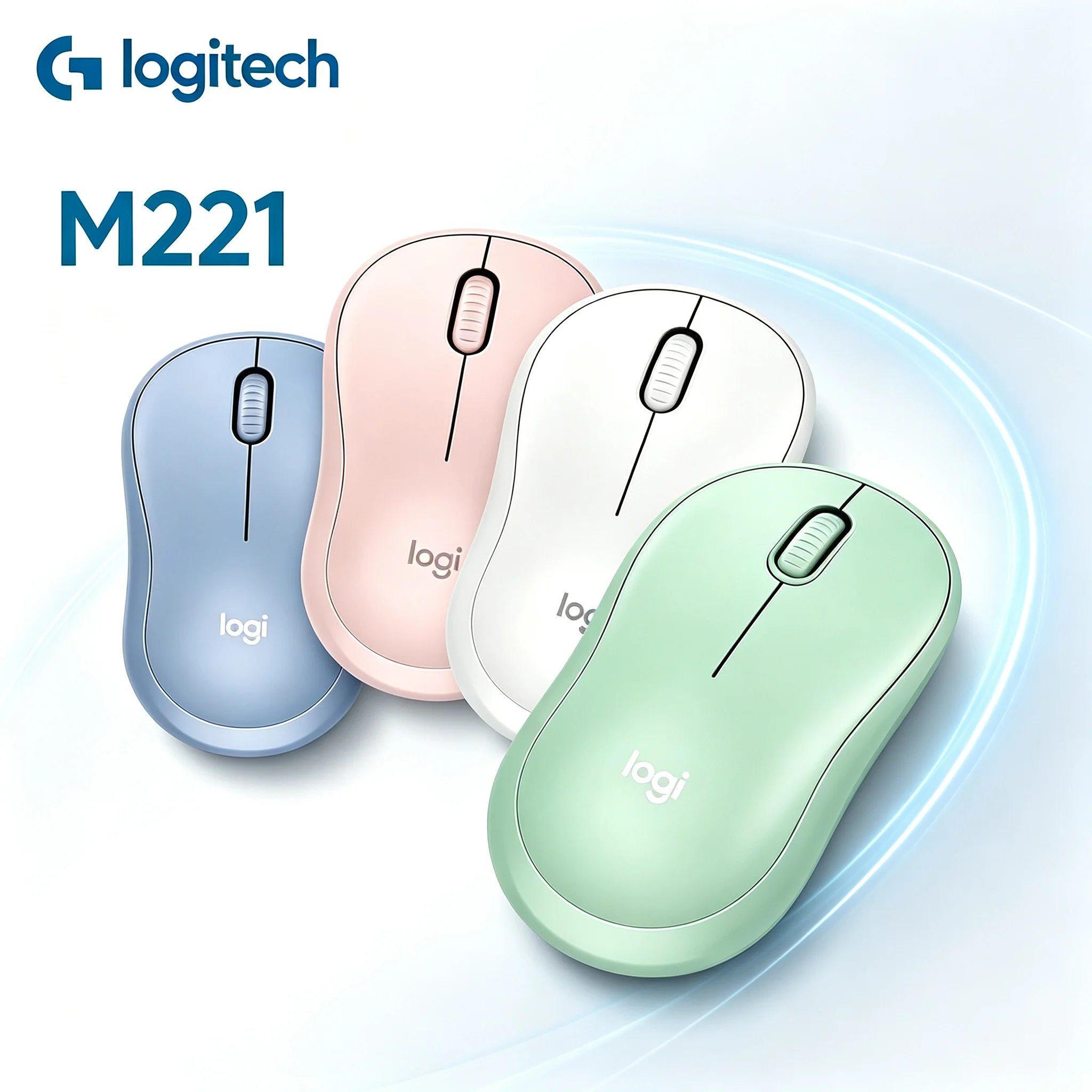 Genuine Logitech M221 Silent Wireless Mouse Low Noise Click Mice for Student Office