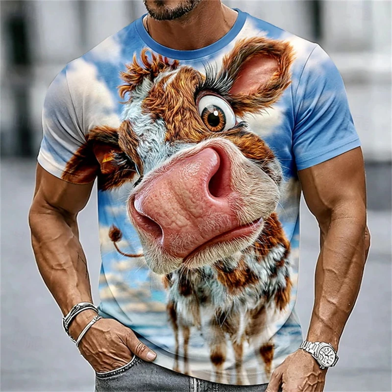 Men's Summer t-Shirt 3D Printed Crew Neck Tee, cool lion Bear Vintage funny animals Outdoor casual wear unisex short sleeve tops