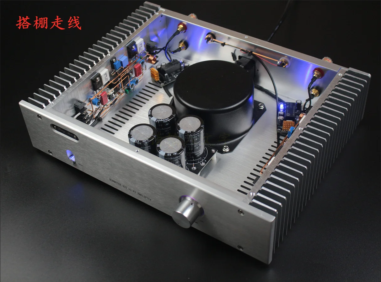 

Class A MOS transistor Hand built shed 25W+25W HIFI DIY stereo power amplifier Independently developed silver