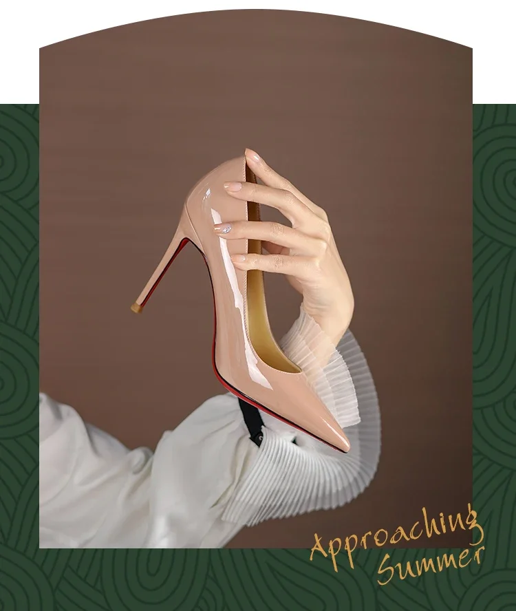 كعب عالٍ صيفي جديد متعدد الاستخدامات ومثير باللون الأسود للنساء مع كعب رفيع، حذاء فردي مدبب احترافي