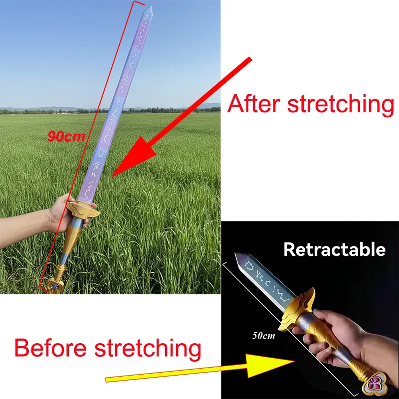 Prop Sword with Rune for Rumi, Long Knife for Mira Demon Hunters Roleplay Halloween Carnival Anime Cosplay Costume Accessories