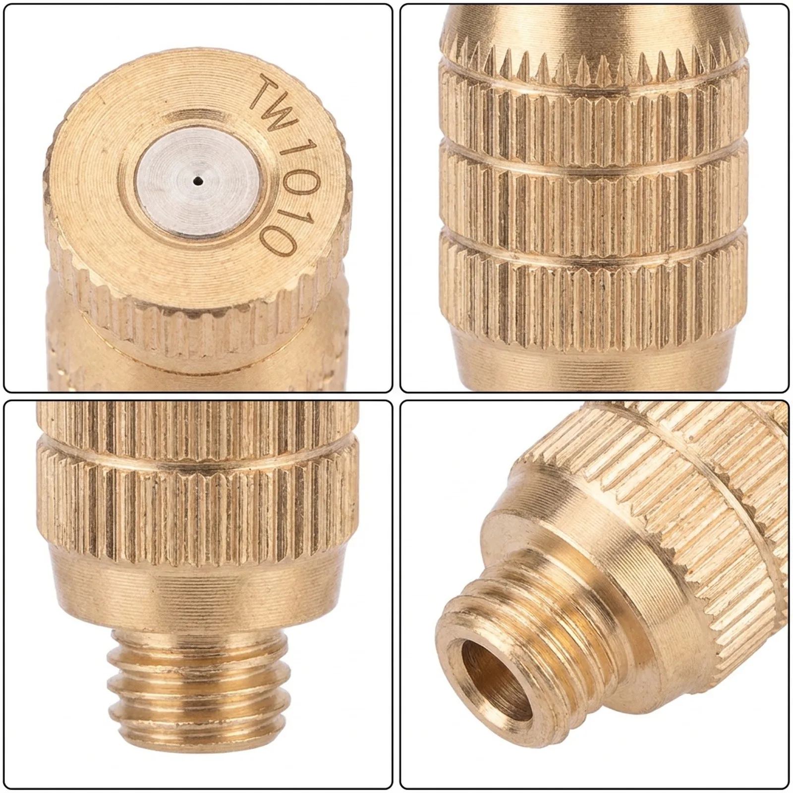 Brass Misting Nozzle Spray Head Set of 10 for Outdoor Use Perfect for Cooling Air Purification and Greenhouse Applications