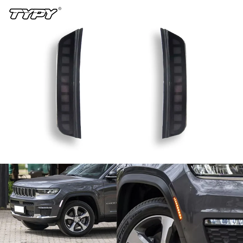 

TYPY Car LED Side Maker Light For Jeep Grand Cherokee 2021 2022 2023 2024 DRL Wheel Arch Turn Signal Lamp Daytime Running Light
