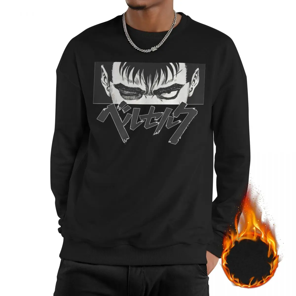 

Men's Berserk Japan Anmie Manga Casual Long Sleeves Sweatshirts Fleece Lined Pullover Crewneck Sweatshirt Hoodie