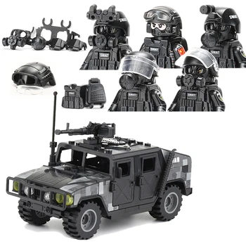 Cidade polícia china forças especiais blocos de construção assalto soldado swat figuras máscara defesa gás armas militares tijolos brinquedos crianças