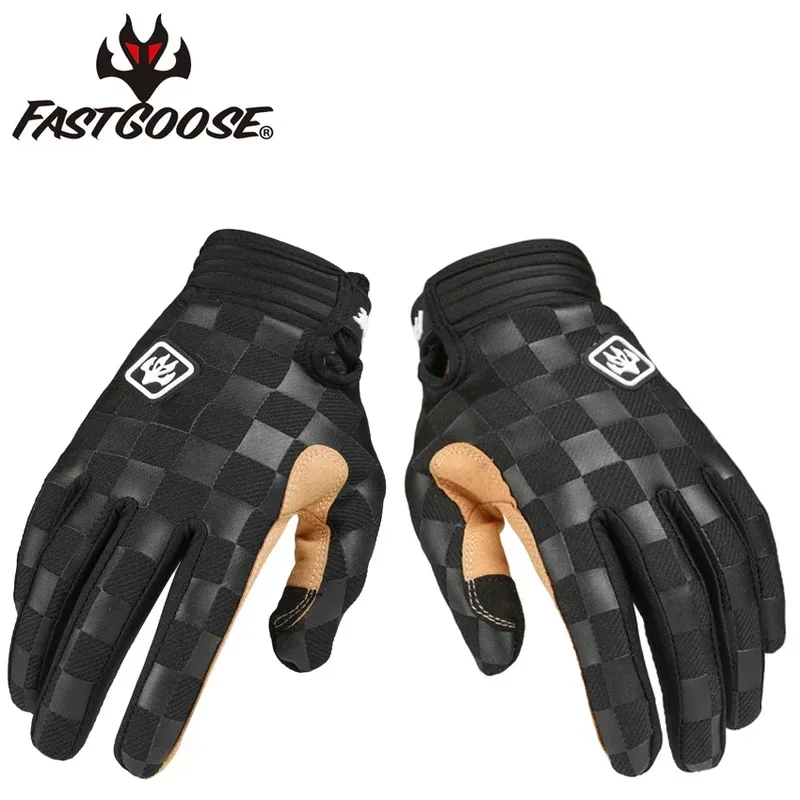 FASTGOOSE Thin Full Finger Motocross Motorcycle Rider Gloves Breathable for Summer Autumn Cycling Sweat Absorbing Comfort Items
