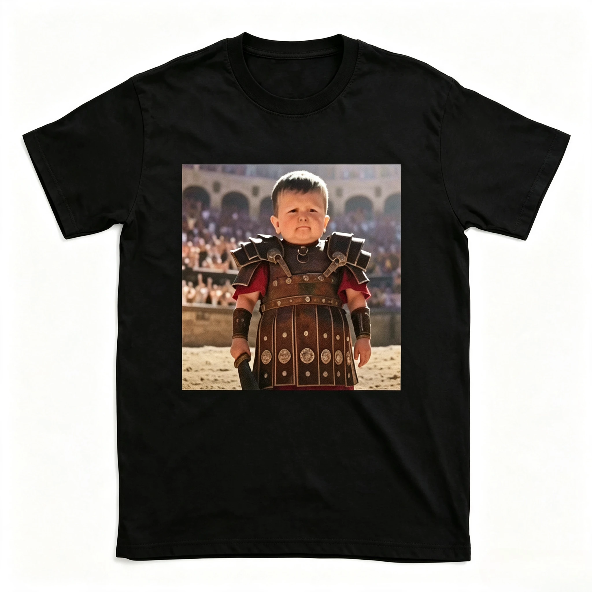 Men Women Loose Fit Cotton T-shirt Funny Little Roman Warrior Arena Meme Print Trendy Streetwear Short Sleeve Tee