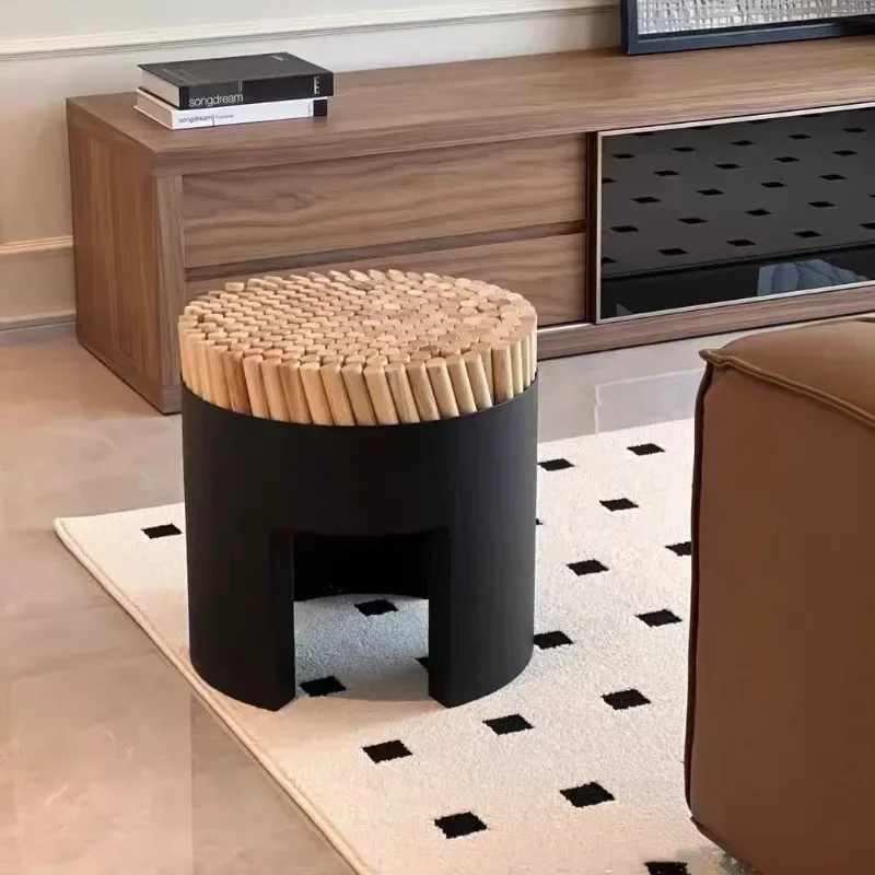 Simple household room round  fashion creative match shoe changing stool wooden bench low stool