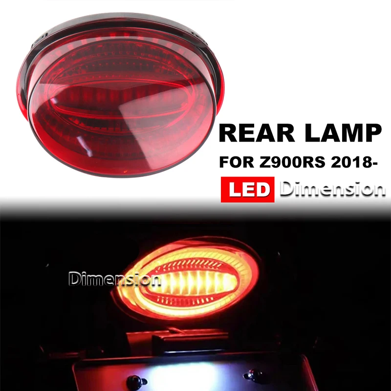 

Motorcycle Accessories For KAWASAKI Z900 RS Z900RS Z 900 RS 2018-2023 LED Tail Lamp Rear Brake Tail Run Light Red Lens Taillight