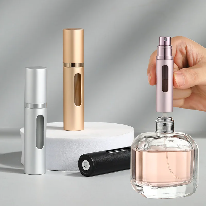 5ml Glass Refillable Perfume Bottle with Spray Scent Pump Portable Travel Empty Cosmetic Containers Mini Spray Atomizer Bottle