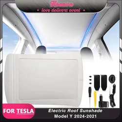 Electric Sunshade For Tesla Model Y 2024-2021 Integrated Car Sun Roof Shade Retractable Sun Visor Interior Modificati Parts