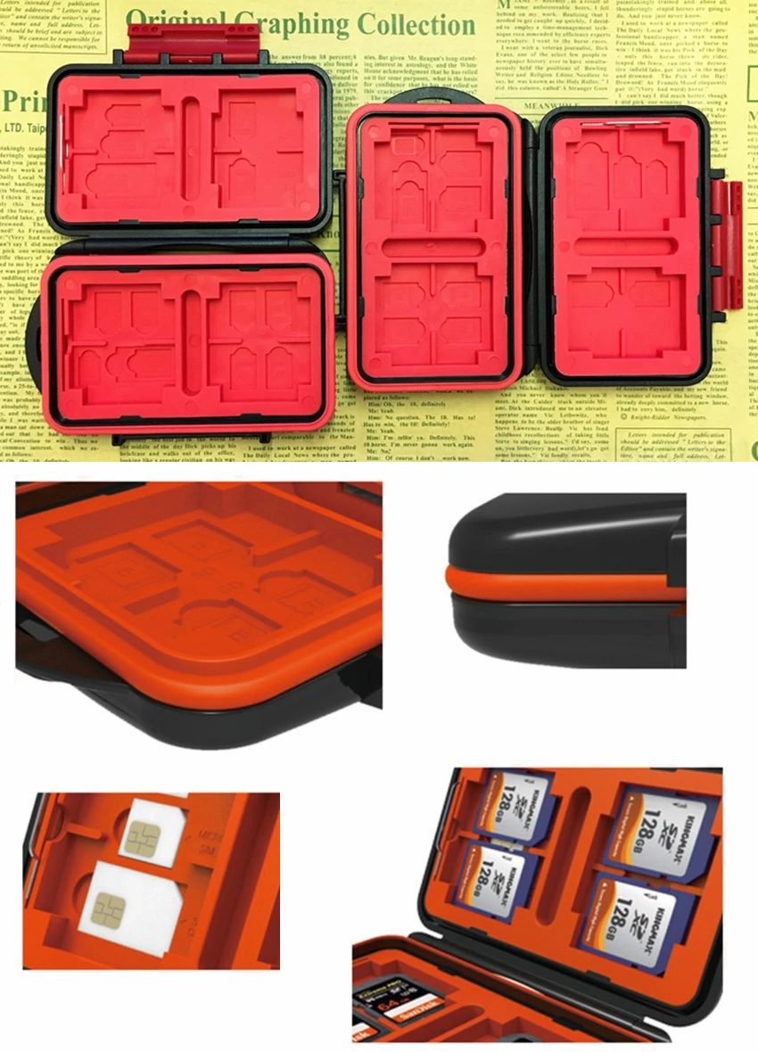 26Place Digital Device Memory Card Case Organizer DSLR Camera SD CF XQD TF DF SIM Card Dustproof Protective Pocket Storage Box image 2