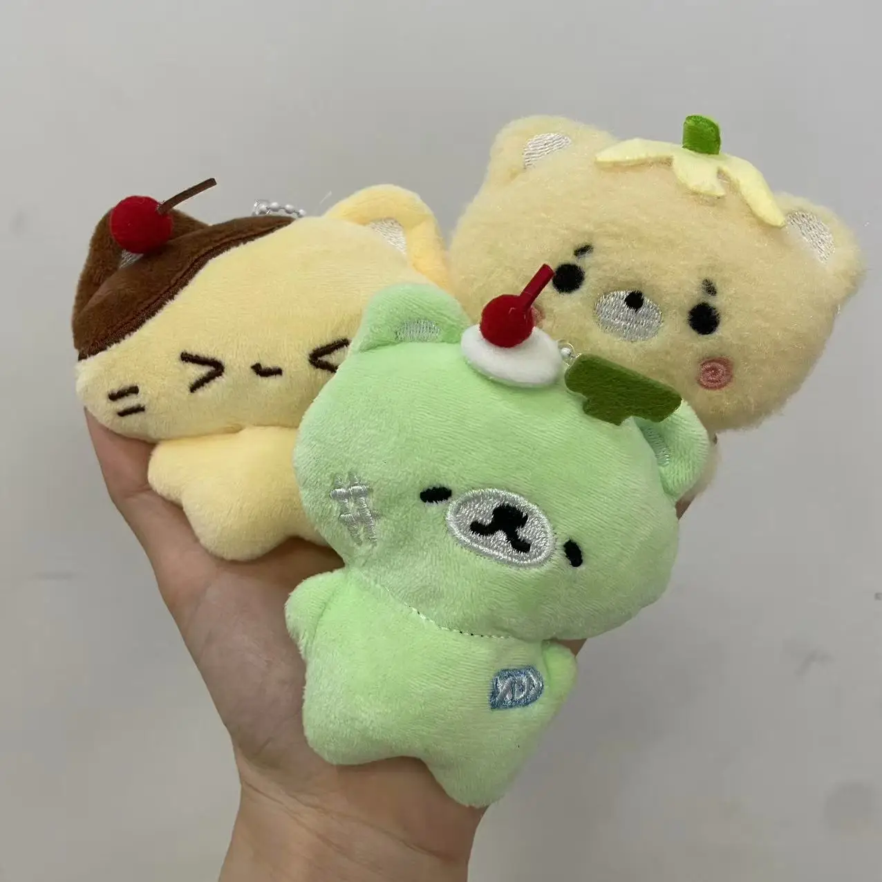 New Cute Banana Honey Melon Bear Pendant Plush Soft Cute Keychain Backpack Phone Pendant Bag Accessories Girlfriend Gift
