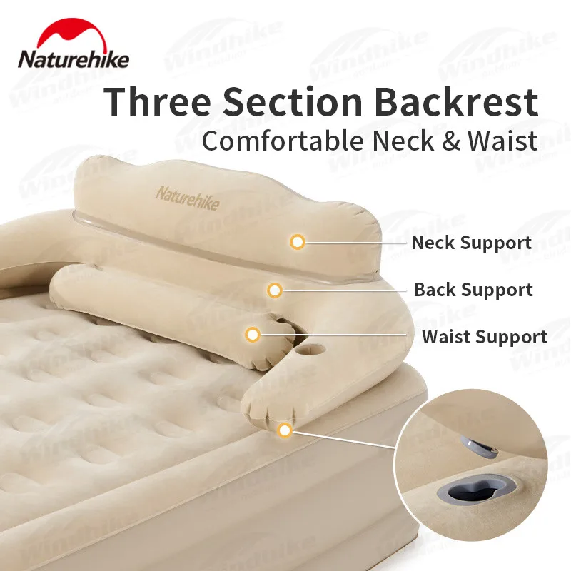 Naturehike Air Bed Double Sofa Inflatable Sleeping Mattress 2 Person Thicken Mat Outdoor Camping Automatic Cushion Portable 46cm