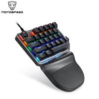 Motospeed K27 Gaming Mechanical Keyboard 27 Keys Wired LED Backlight Single Handed Numpad Computer Keypad Red Switch For Laptop