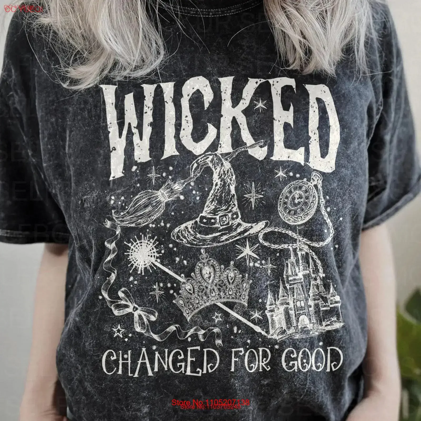 تي شيرت كلاسيكي شريري 2024 يتغير من أجل تي شيرت معدني جيد يحدد الجاذبية المكنسة عصا سحرية معالج الفيلم مروحة الموسيقى خمر