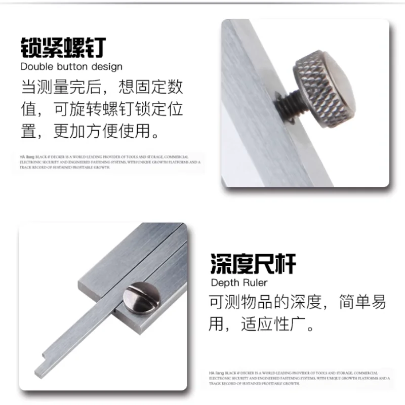 Professional Stainless Steel Vernier Caliper Gauge 0-150mm Sliding Gauge Measurement Tool Inside Outside Depth Step Micrometer