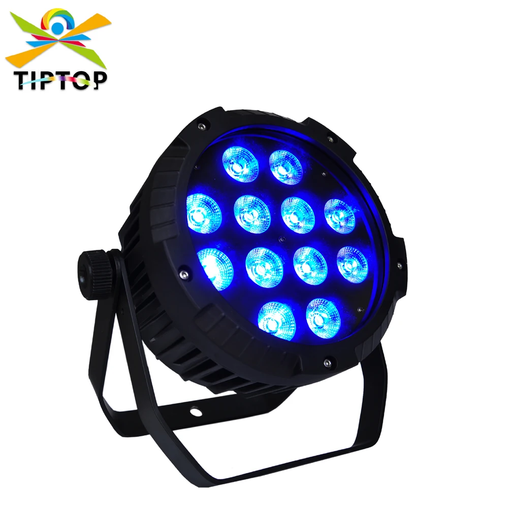 

TIPTOP TP-P52 сценическое оборудование Par 64 Par Can Lamp IP20 неводостойкий DMX 12x18W RGBWA UV светильник тонкий дизайн 100V-220V