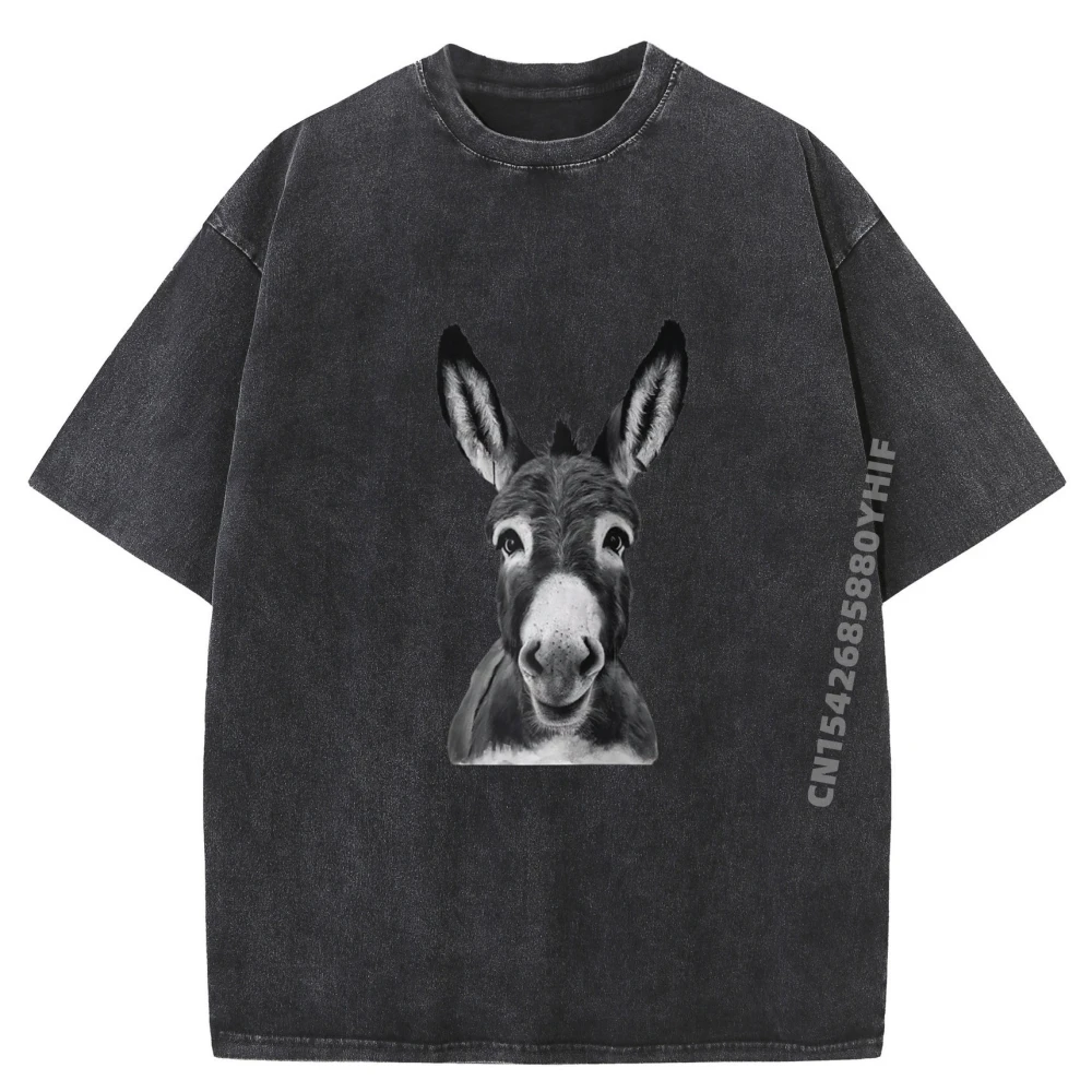 

Футболка Peach Bruh Donkey Art с головой осла, улыбка Eagerlys, футболка с изображением реглан, мужские повседневные потертые топы, футболка