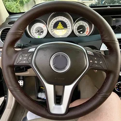 Car Steering Wheel Cover Brown Leather Braid For Mercedes Benz A-Class 2013-2015 B-Class 2011-2014 CLA-Class B180 2012