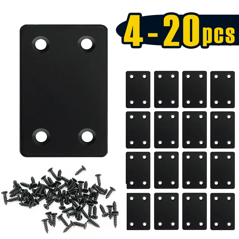 4-20 PCS Black Flat Mending Plates, 2.4x1.5