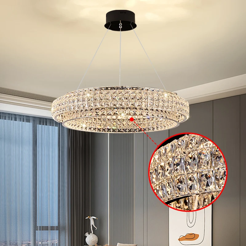 Modern Living Room Villa Crystal Handelier Dining Bedroom Led Hanging Lights Ceiling Living Room Chandelier image 4