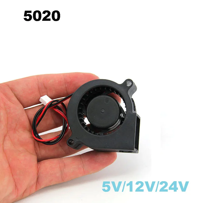 

5CM DC 5V 12V 24V 5020 5cmx2cm Brushless Cooling Turbo Blower Fan Sleeve Bearing 3D Printer parts Projector Turbine 50mm J17