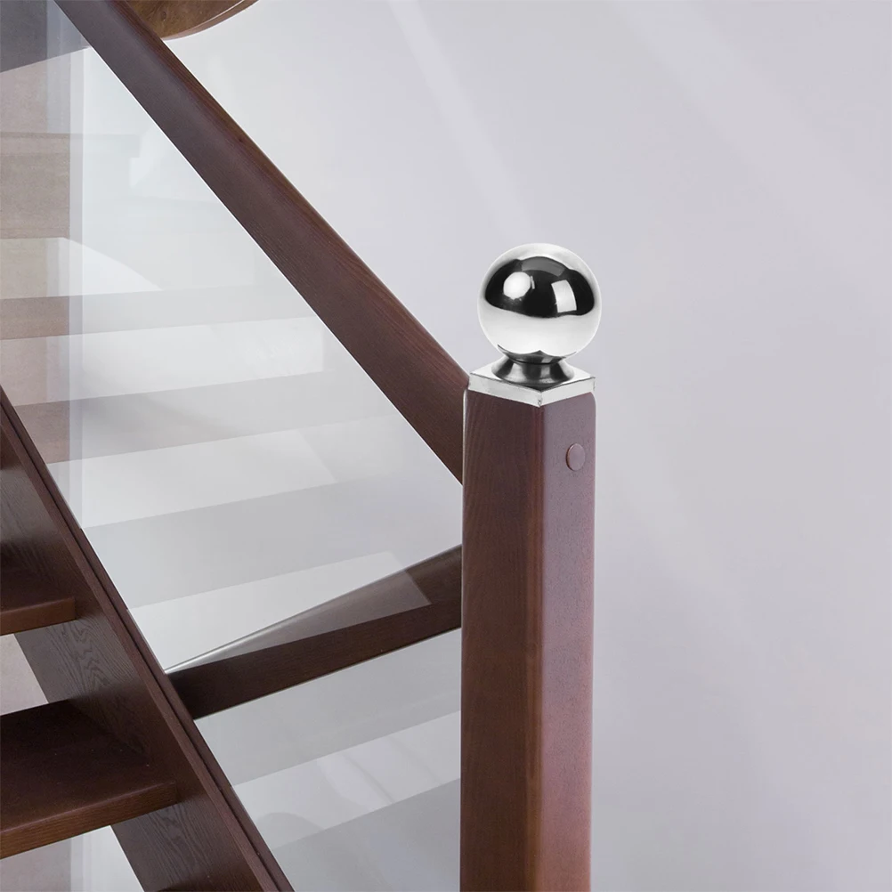 

Stainless Steel Ball Post Caps Handrail End Caps Round Decorative Finials For Fences Stair Railings Gates Garden Outdoor 60Mm