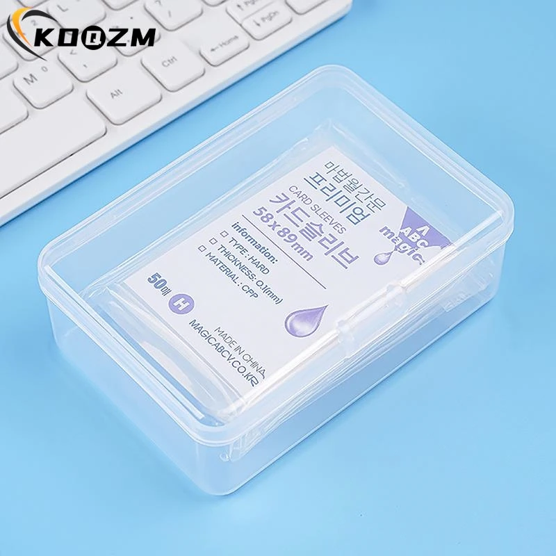 INS Transparent Plastic Storage Box Photocards Small Card Storage Box Desk Organizer Box Classification Box Stationery