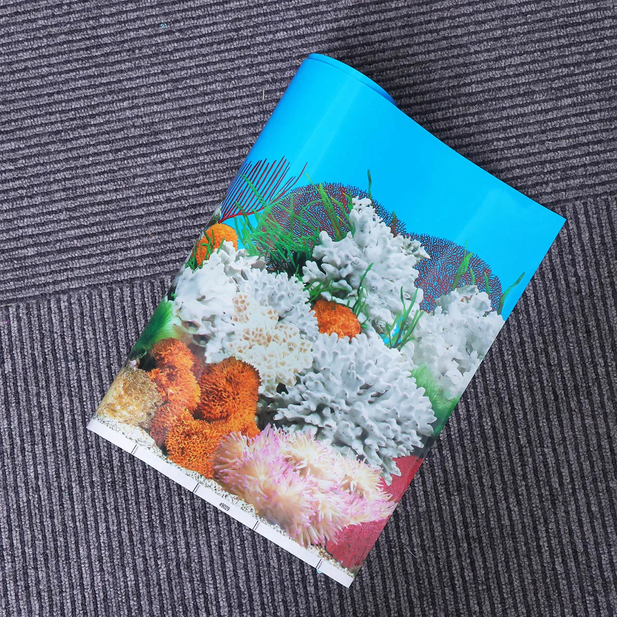 

52x30cm Aquarium Background Paper Self-Stick Non-Fade Fish Tank Decorative Sticker Realistic Underwater View Double-Sided Design