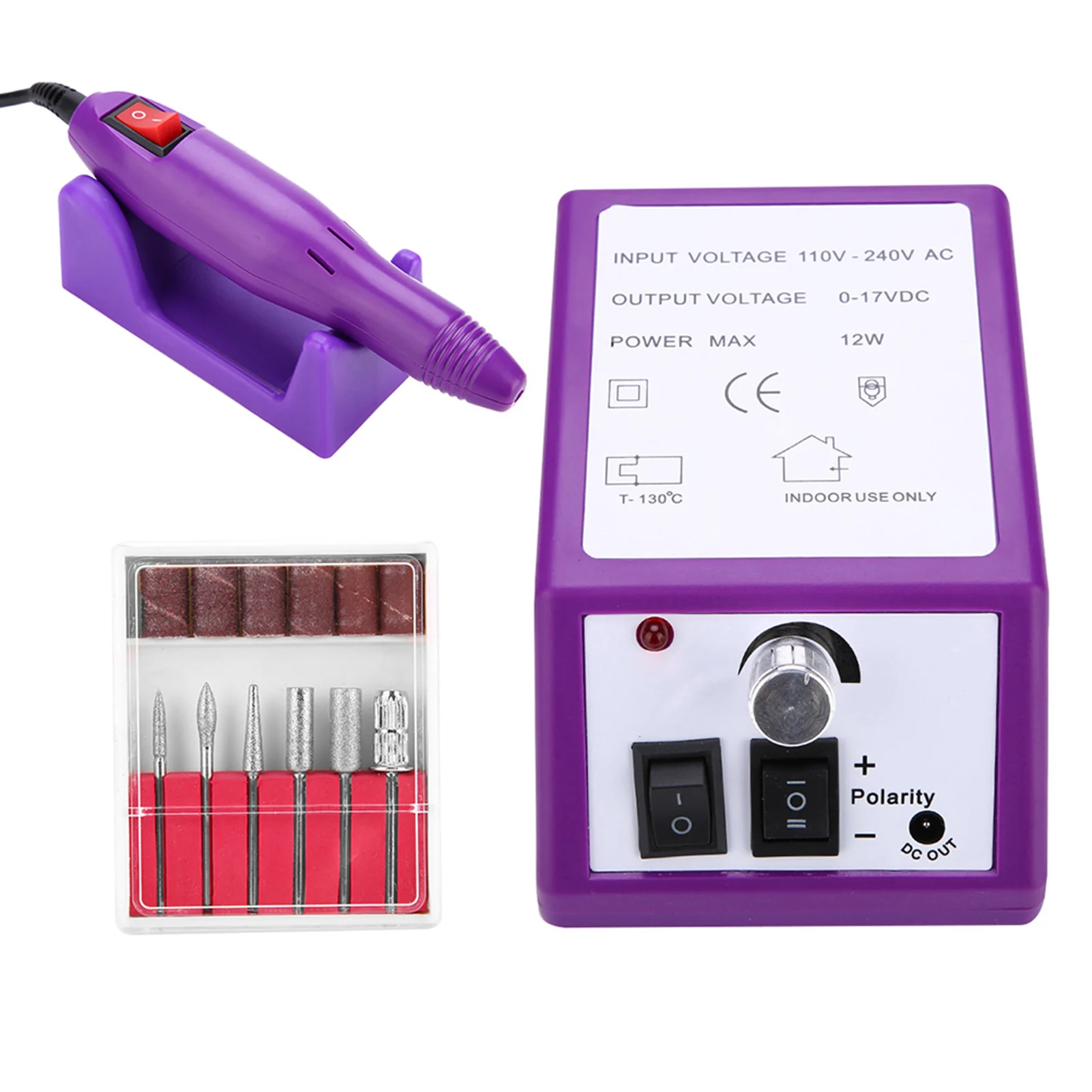 Professionelle elektrische Nagelmaschine Datei Maniküre Pediküre Schleifbohrer Kit lila elektrische Nagelbohrmaschine Maniküre Maschine