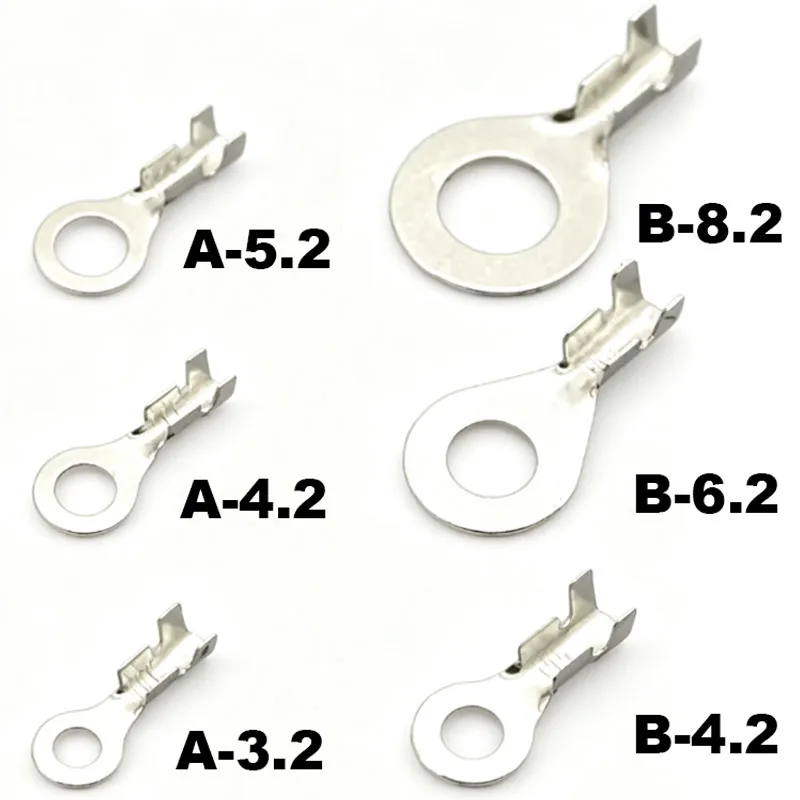 50/100Pcs DJ431 Wire End Lug Terminal A3.2 A4.2 A5.2 B4.2 B6.2 B8.2 O Ring Bare Copper Press Circular Splice Crimp Cable Connect