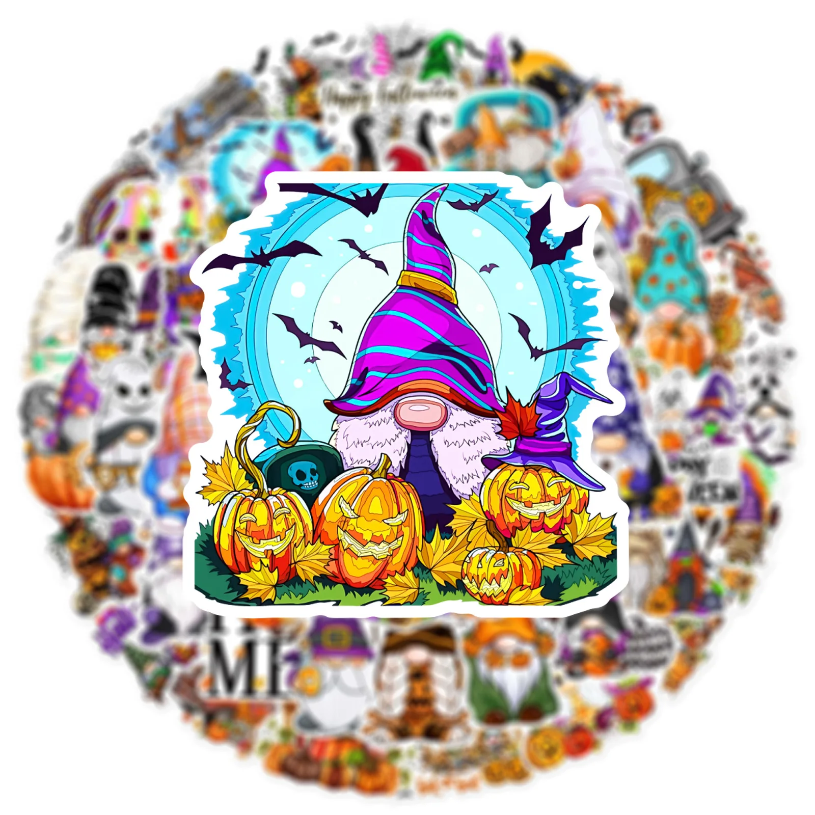 50 Stück Halloween Zwerg Cartoon Party Graffiti Aufkleber Aufkleber DIY Gepäck Laptop Telefon Gitarre Scrapbook Telefon Aufkleber