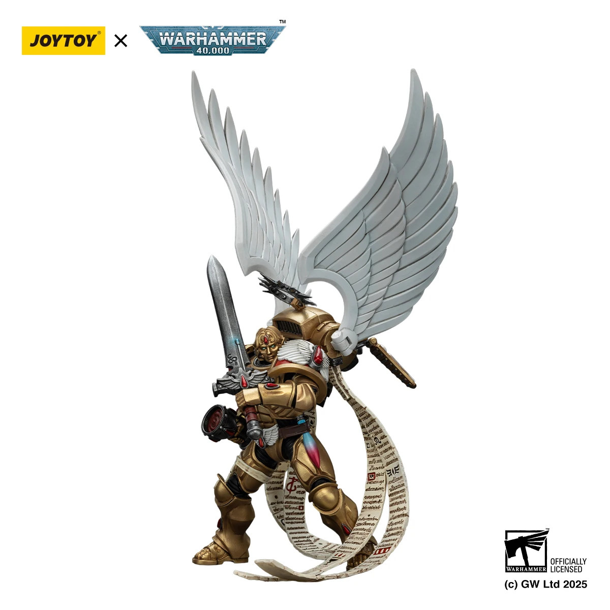 ฟิกเกอร์แอคชั่น JOYTOY Warhammer 40k ขนาด 1/18 บลัดแองเจิลส์ ซันกิวเนอร์ พร้อมดาบเอ็นคาร์ไมน์