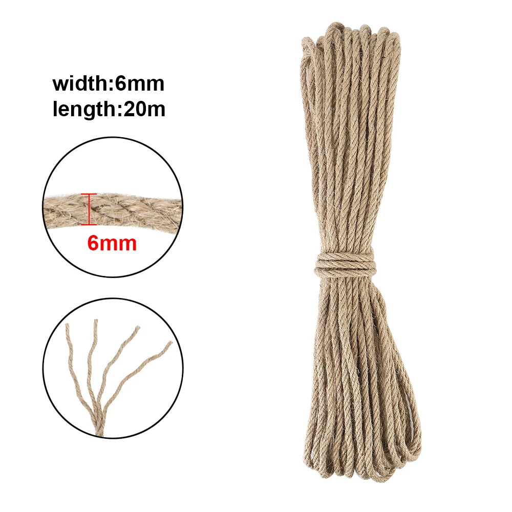 DIY Scratching Post Toy For Cat Sharpen Claw Desk Legs Binding Rope 20M/50M/100M Cat Climbing Frame Natural Sisal Rope Twine