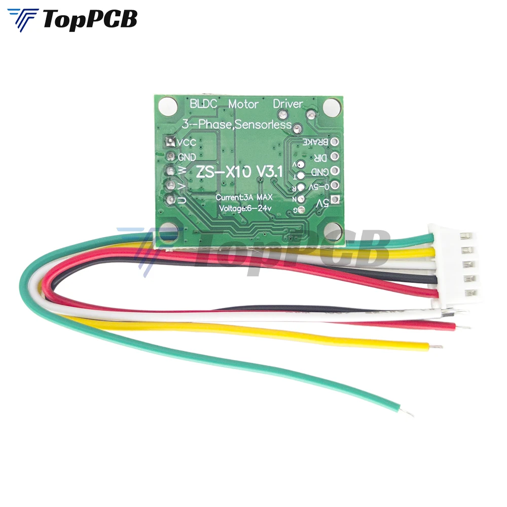 3-Phase BLDC Brushless Motor Speed Controller Module No Hall DC 6-20V 3A 60W Sensorless BLDC Motor Driver Board for Water Pump