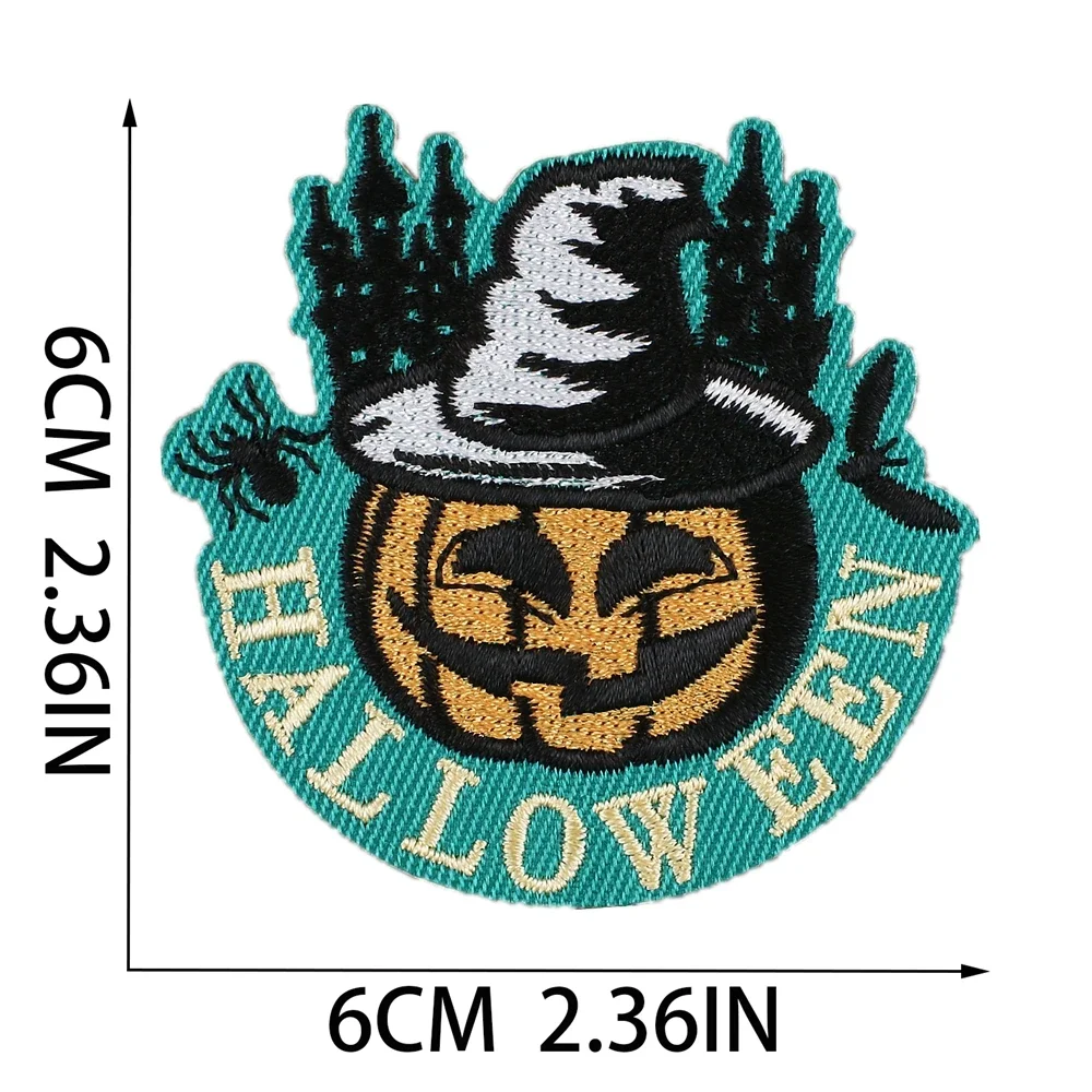 Patch 1pcs for Clothing Sewing Stickers Iron on Patches Halloween Terror Badge Decoration Stripe Embroidery Fusible Applique