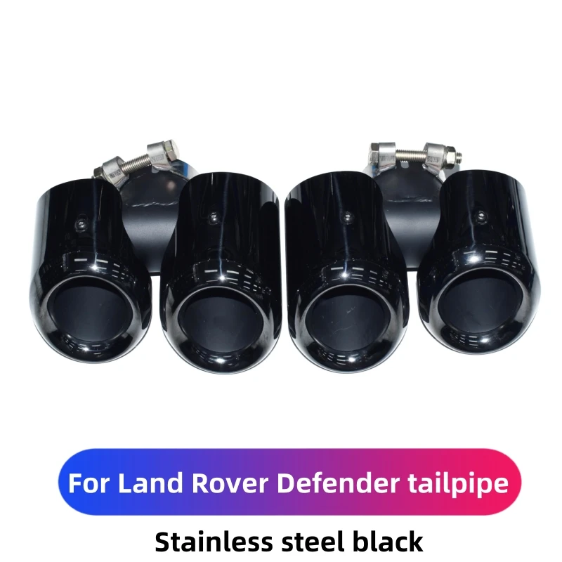 ل 2020 2021 2022 2023 2024 لاند روفر ديفندر مربع ماسورة العادم الأسود الخمار الفولاذ المقاوم للصدأ العادم الأنابيب ، تصميم KAHN