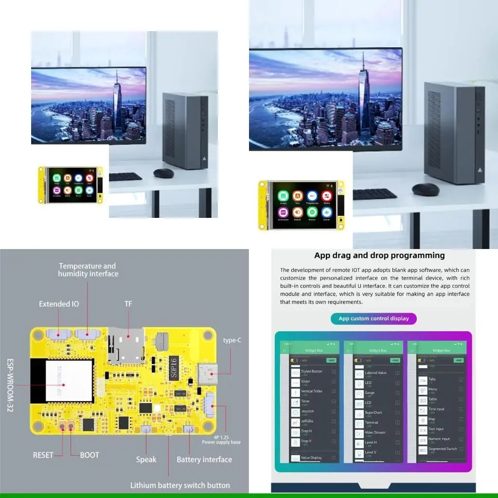 U55C ESP32 LVGL WiFi & Development Board 2.4 "240x320 Layar tampilan pintar 2.4inch LCD TFT Modul Kapasitif