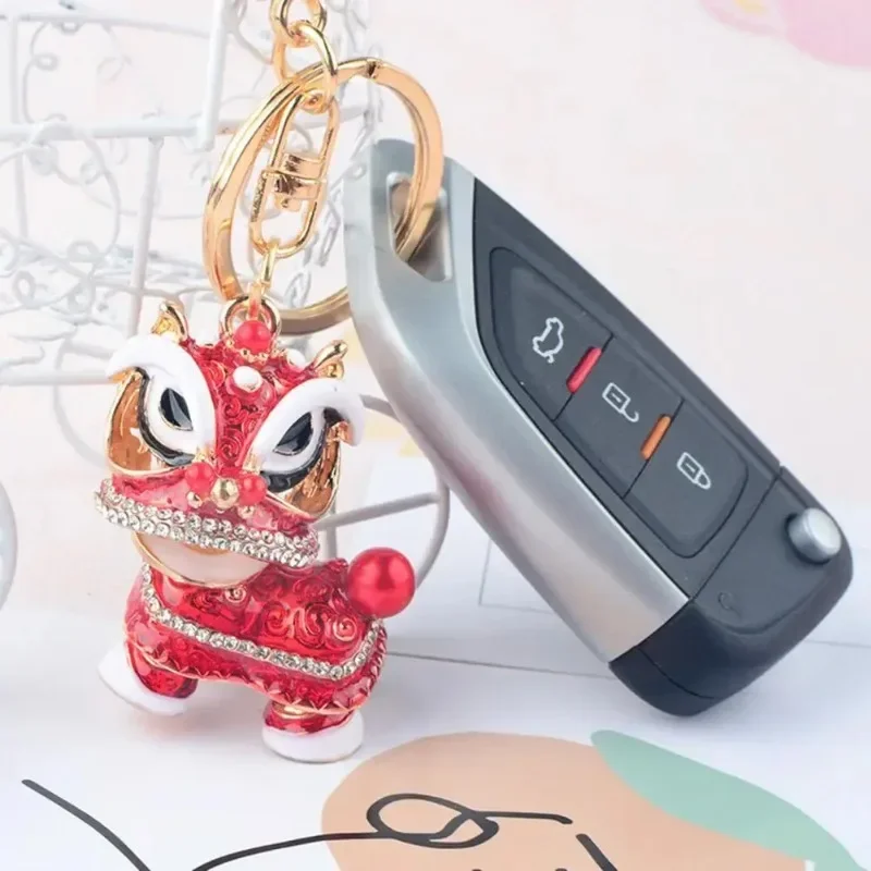 New in Three-dimensional Delicate Chinese Style Lion Dance Women Bags Holder Charm Easy-carrying Key Pendant Bag Accessory