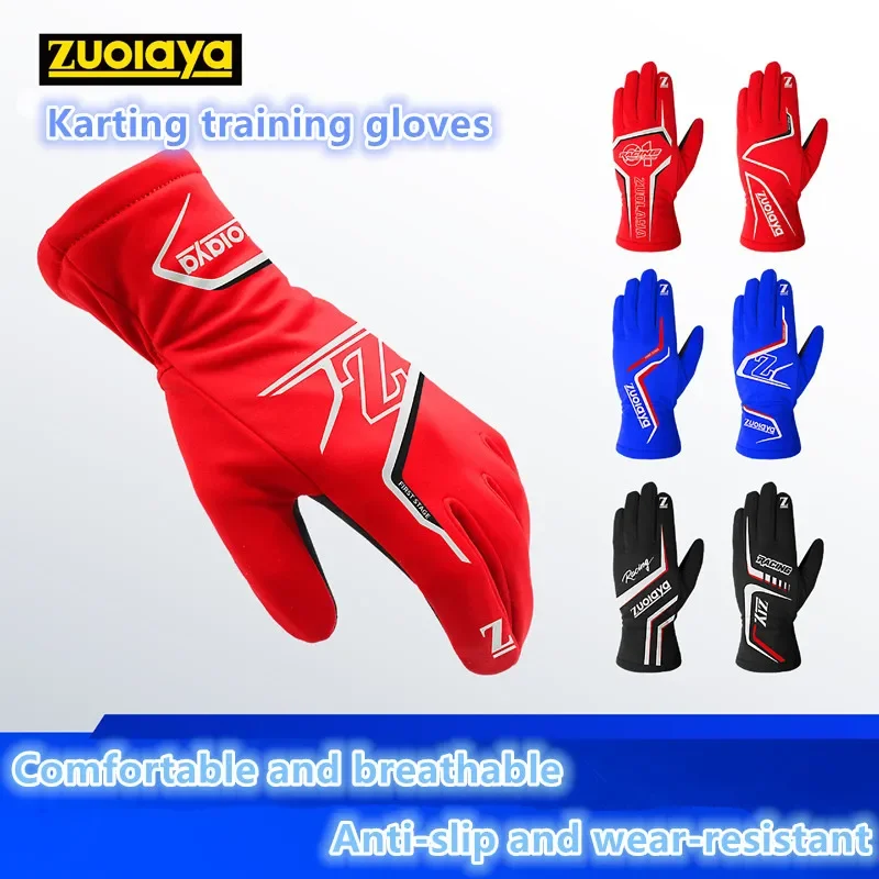 New Auto Car Racing Gloves Breathable Moto Karting Racing Gloves Silicone Non-slip Men Women Child Go Kart Race Gloves